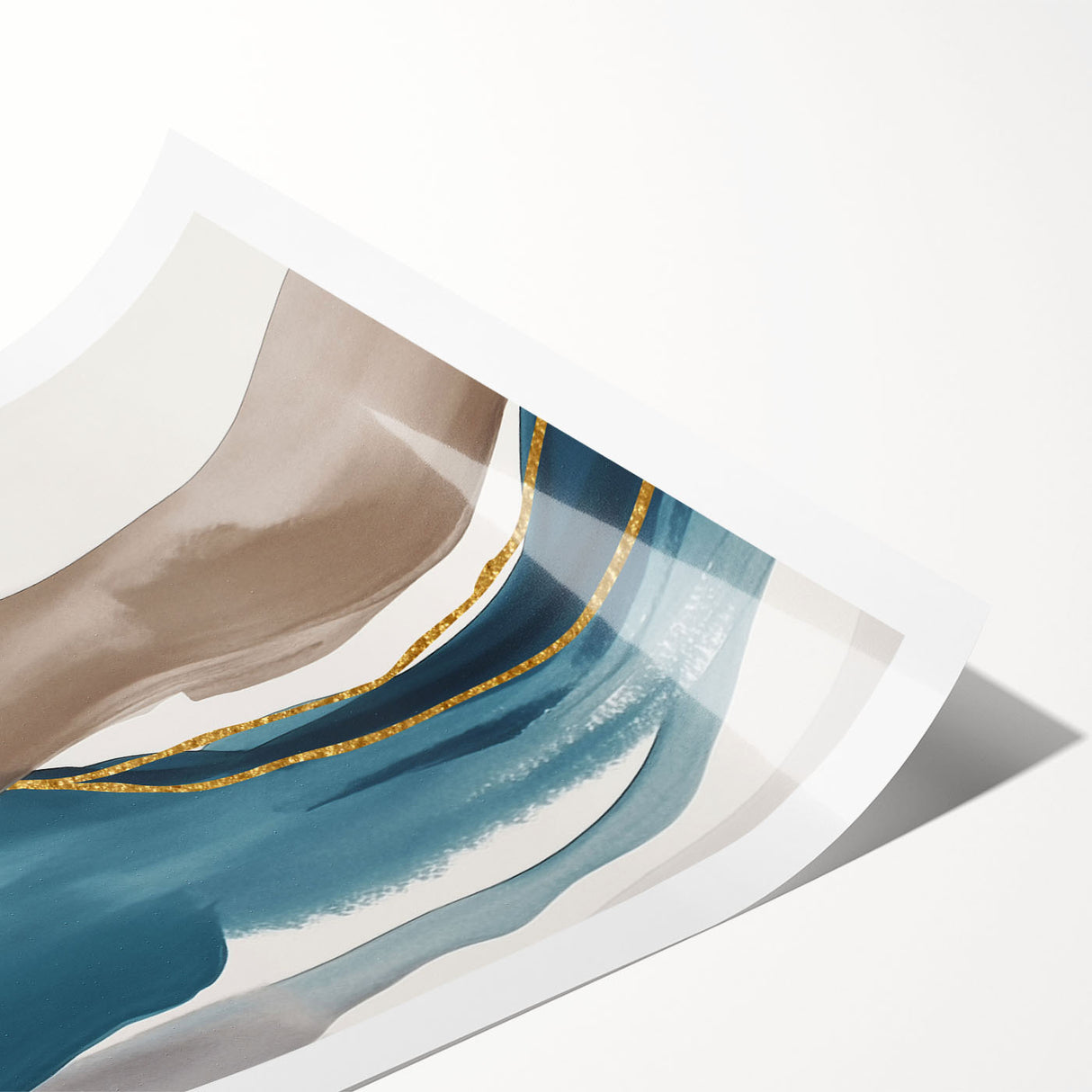 Colorful abstract strokes and lines design on a rolled canvas print, showcasing vibrant hues and dynamic shapes, ideal for modern home decor.