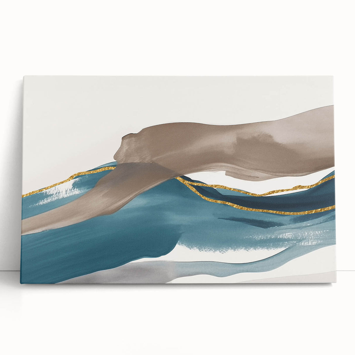 Abstract strokes and lines design on stretched canvas wall art showcasing vibrant colors and dynamic patterns, perfect for modern decor.