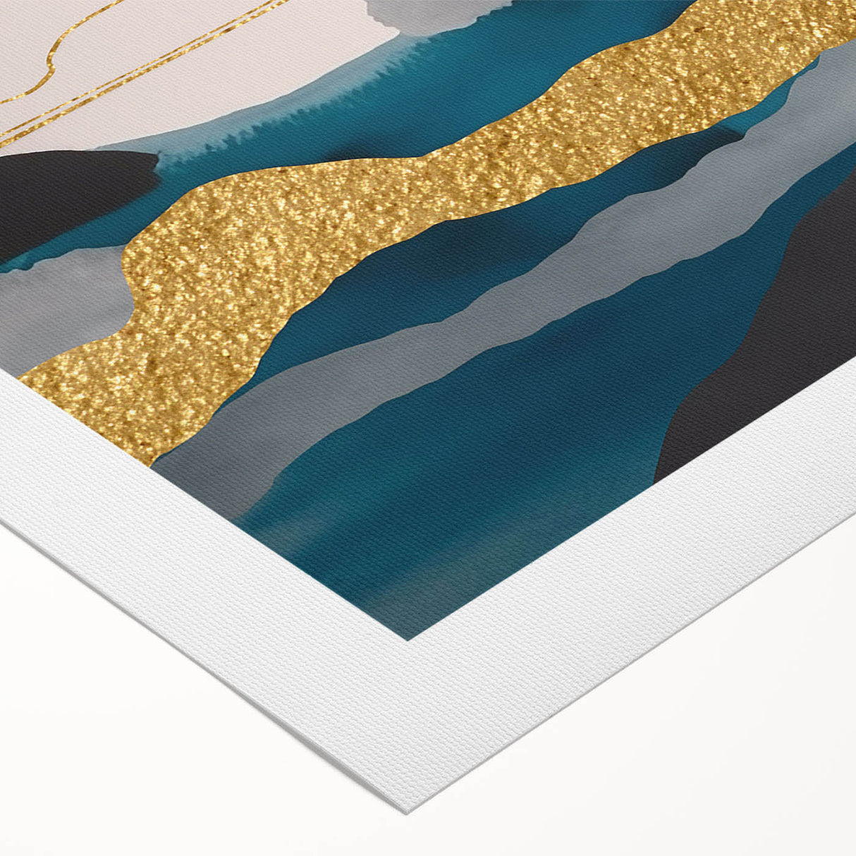 Abstract strokes and lines design wall art on rolled canvas, showcasing vibrant colors and modern patterns, perfect for contemporary decor.