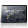 Framed abstract wall art displaying vibrant strokes and lines in a modern design, featuring a sleek black frame for contemporary decor.