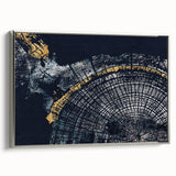 Framed wall art featuring an abstract strokes and lines design in silver tones, showcasing a modern aesthetic ideal for contemporary decor.