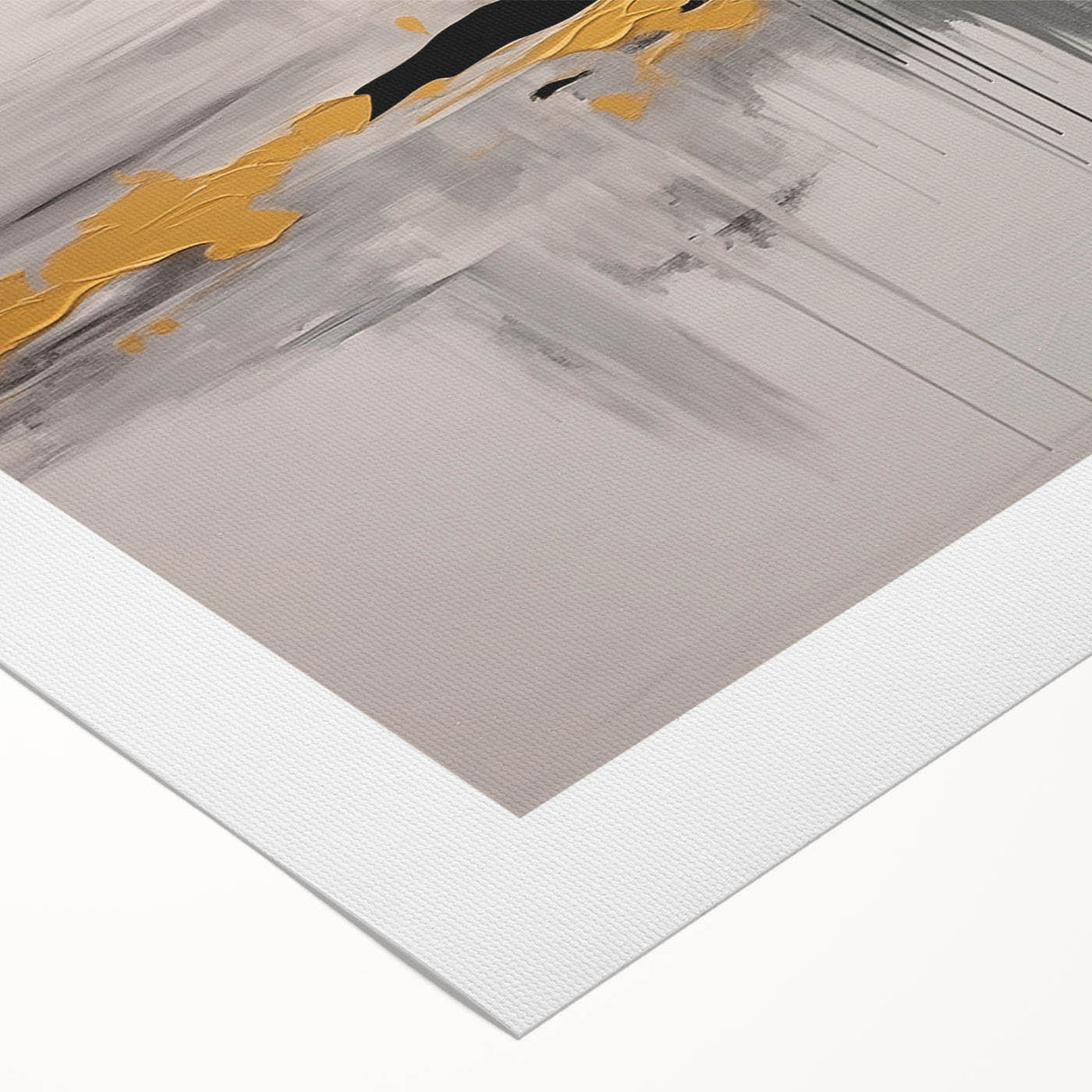 Abstract wall art design featuring vibrant strokes and lines in shades of blue, orange, and yellow on rolled canvas, ideal for modern decor.