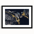 Abstract wall art featuring dynamic strokes and lines in a minimalist design, framed with a black mat, ideal for modern home decor and artistic interiors.