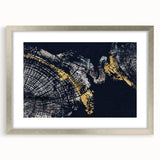 Abstract wall art featuring a modern design of colorful strokes and lines, framed with a sleek silver mat, perfect for enhancing contemporary home decor.