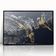 Framed wall art featuring an abstract design of colorful strokes and lines on a black background, ideal for modern home decor and artistic spaces. The artwork showcases vibrant colors blending seamlessly, adding a contemporary touch to any room.