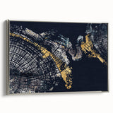 Framed wall art showcasing an abstract design of colorful strokes and lines in a silver frame, ideal for modern home decor or office spaces.