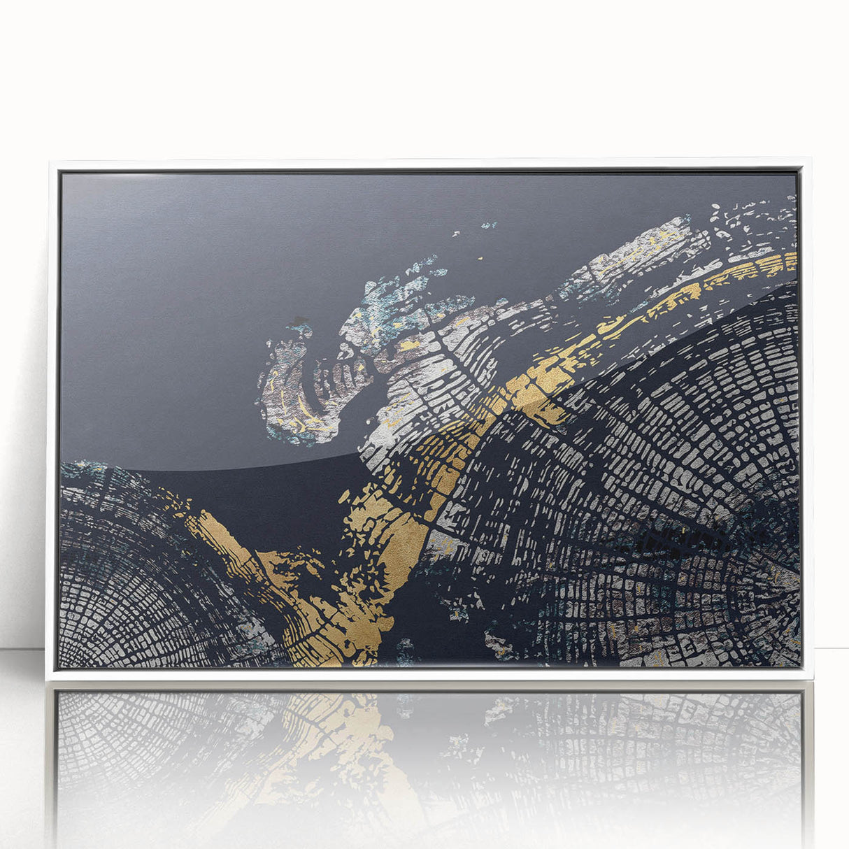 Framed wall art featuring an abstract design of colorful strokes and lines on a white background, offering a modern aesthetic for home decor. Ideal for contemporary living spaces and art enthusiasts.