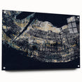 Abstract wall art featuring vibrant strokes and lines in a modern design, displayed in a side view with pins securing it to a wall, ideal for contemporary decor.