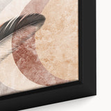 Close-up of abstract strokes and lines wall art design in vibrant colors, showcasing unique textures and details on a framed canvas.