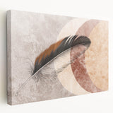 Abstract wall art showcasing vibrant strokes and lines in a modern design, printed on stretched canvas with a side view, ideal for contemporary decor.