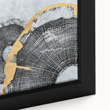 Close-up of a framed abstract wall art piece showcasing vibrant strokes and lines in bold colors, perfect for modern home decor.