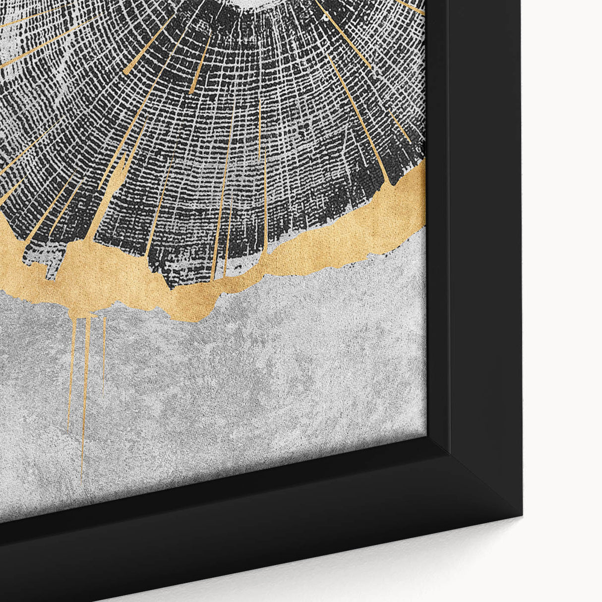 Close-up of an abstract strokes and lines design in vibrant colors on a framed canvas, showcasing unique textures and artistic details ideal for modern decor.