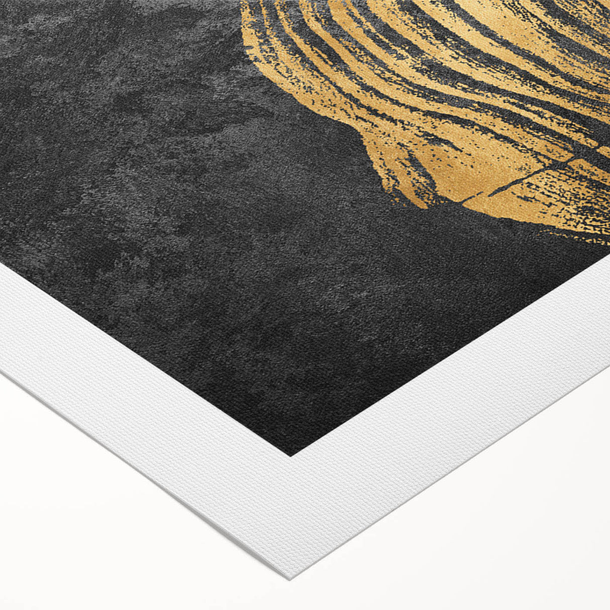 Abstract wall art print showcasing vibrant strokes and lines in blue, yellow, and orange hues on rolled canvas, ideal for modern decor.