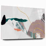 Abstract strokes and lines design wall art collection displayed as an acrylic glass piece, showcasing vibrant colors and modern style, ideal for contemporary decor.