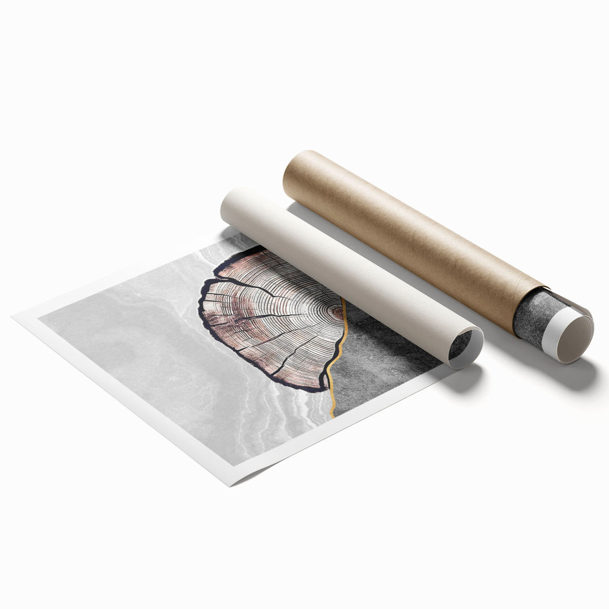 Abstract wall art print showcasing vibrant strokes and lines in blue, orange, and yellow, perfect for modern home decor and artistic spaces.