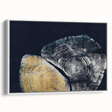 Framed abstract wall art showcasing dynamic strokes and lines in a minimalist design, set against a white background, ideal for modern interior decor.
