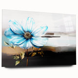 Abstract wall art featuring colorful strokes and lines in a modern design, displayed in an acrylic glass frame, showcasing a vibrant aesthetic.