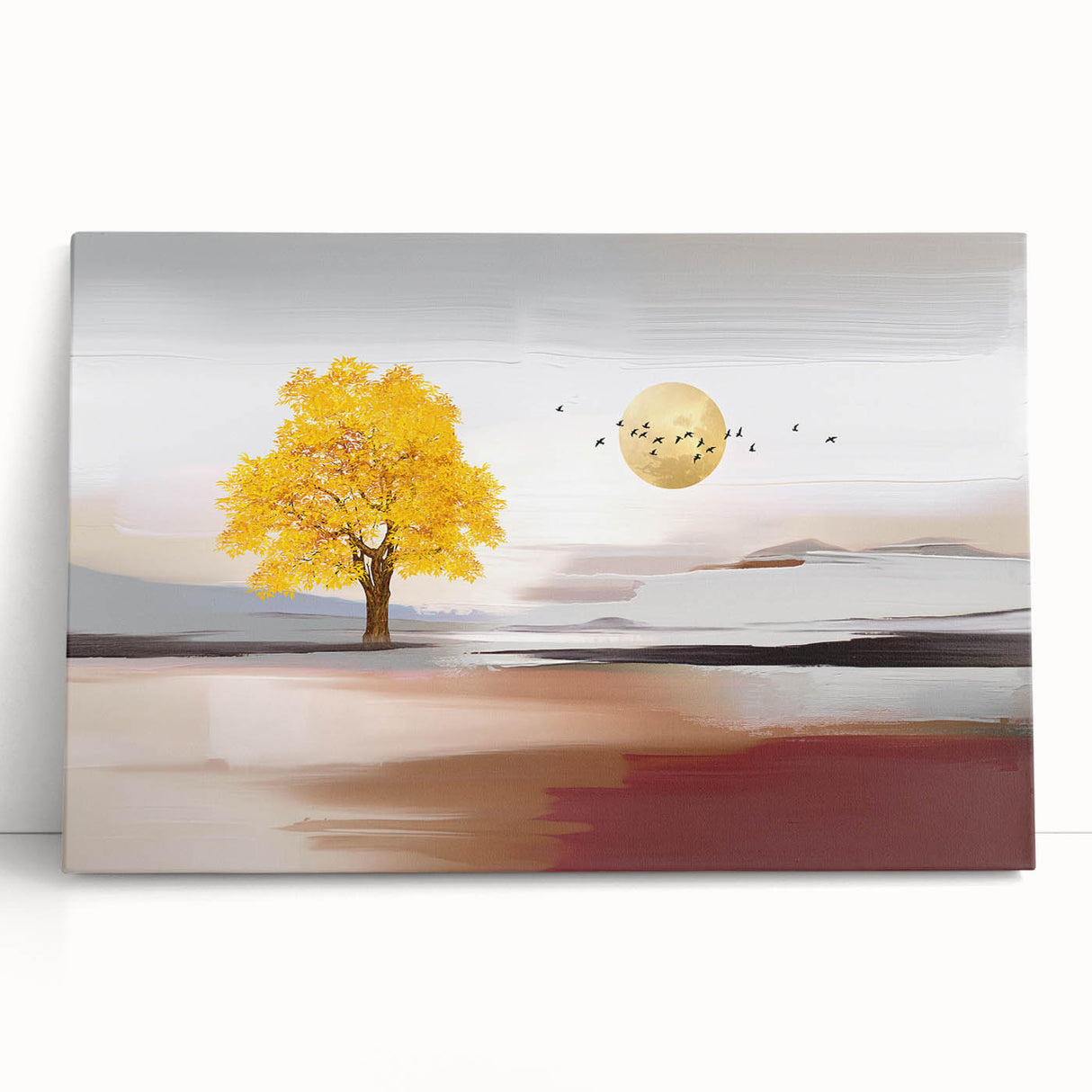 Abstract wall art design featuring vibrant strokes and lines in a modern color palette, printed on stretched canvas, perfect for contemporary decor.