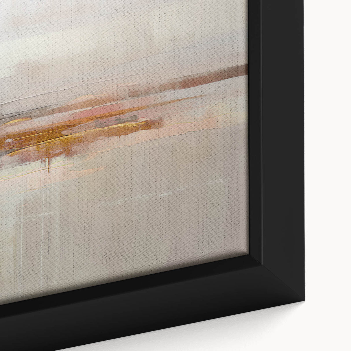 Close-up of a framed canvas featuring colorful abstract strokes and lines in a contemporary design, ideal for modern wall art decor.