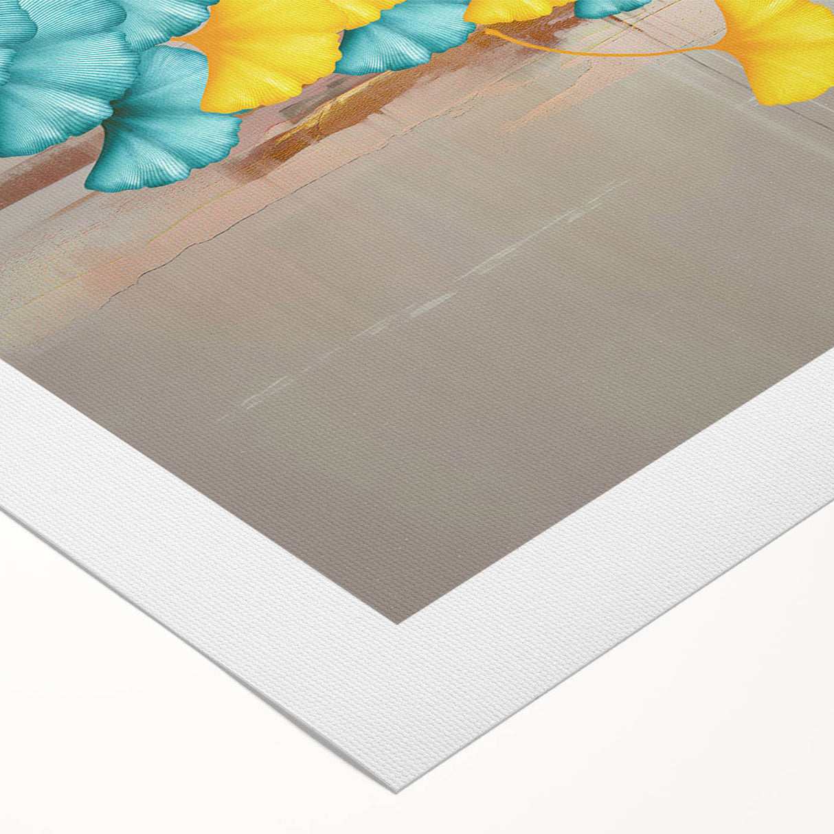 Abstract strokes and lines design on rolled canvas art, showcasing vibrant colors and dynamic patterns, perfect for modern home decor.