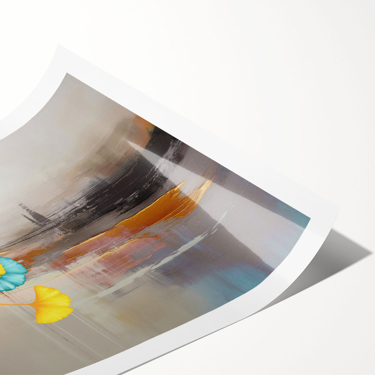 Colorful abstract strokes and lines design on rolled canvas wall art, showcasing vibrant hues and dynamic patterns, perfect for modern decor.