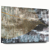Abstract wall art featuring colorful strokes and lines, displayed in an acrylic glass frame with pins, showcasing a modern aesthetic perfect for contemporary decor.