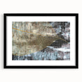 Abstract wall art print featuring dynamic strokes and lines in a modern design, framed with a black mat, perfect for contemporary home decor.