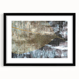 Abstract wall art print featuring dynamic strokes and lines in a modern design, framed with a black mat, perfect for contemporary home decor.