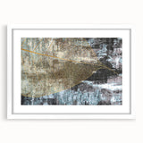 Abstract wall art featuring colorful strokes and lines in a modern design, framed with a white mat, ideal for contemporary home decor. Perfect for adding a vibrant touch to living spaces.