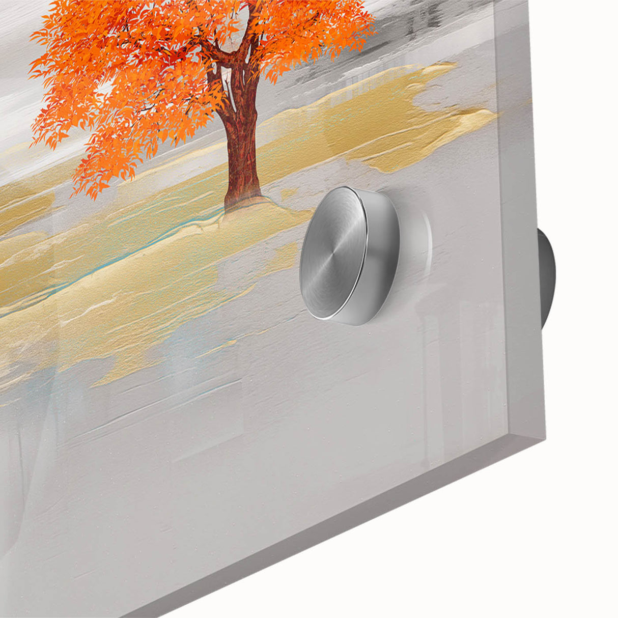 Close-up of abstract wall art design showcasing vibrant strokes and lines in a mix of colors, perfect for modern home decor.