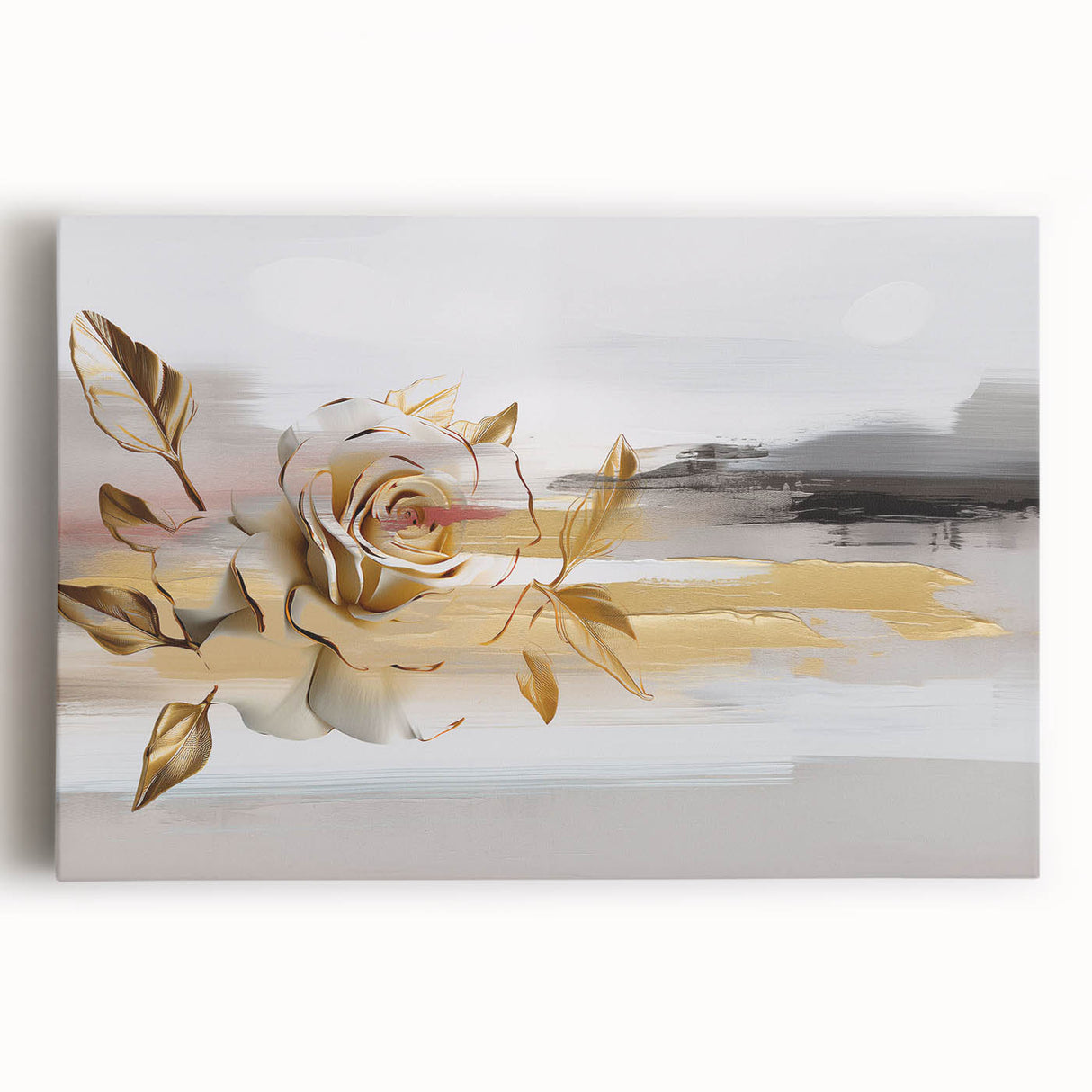 Abstract wall art featuring vibrant strokes and lines in a modern design, printed on stretched canvas, ideal for contemporary home decor.