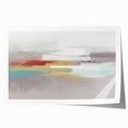 Abstract wall art print showcasing vibrant strokes and lines in blue, orange, and yellow hues, ideal for modern home decor or artistic spaces.