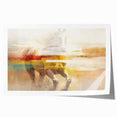 Abstract wall art print showcasing vibrant strokes and lines in shades of blue, orange, and yellow, perfect for modern home decor.