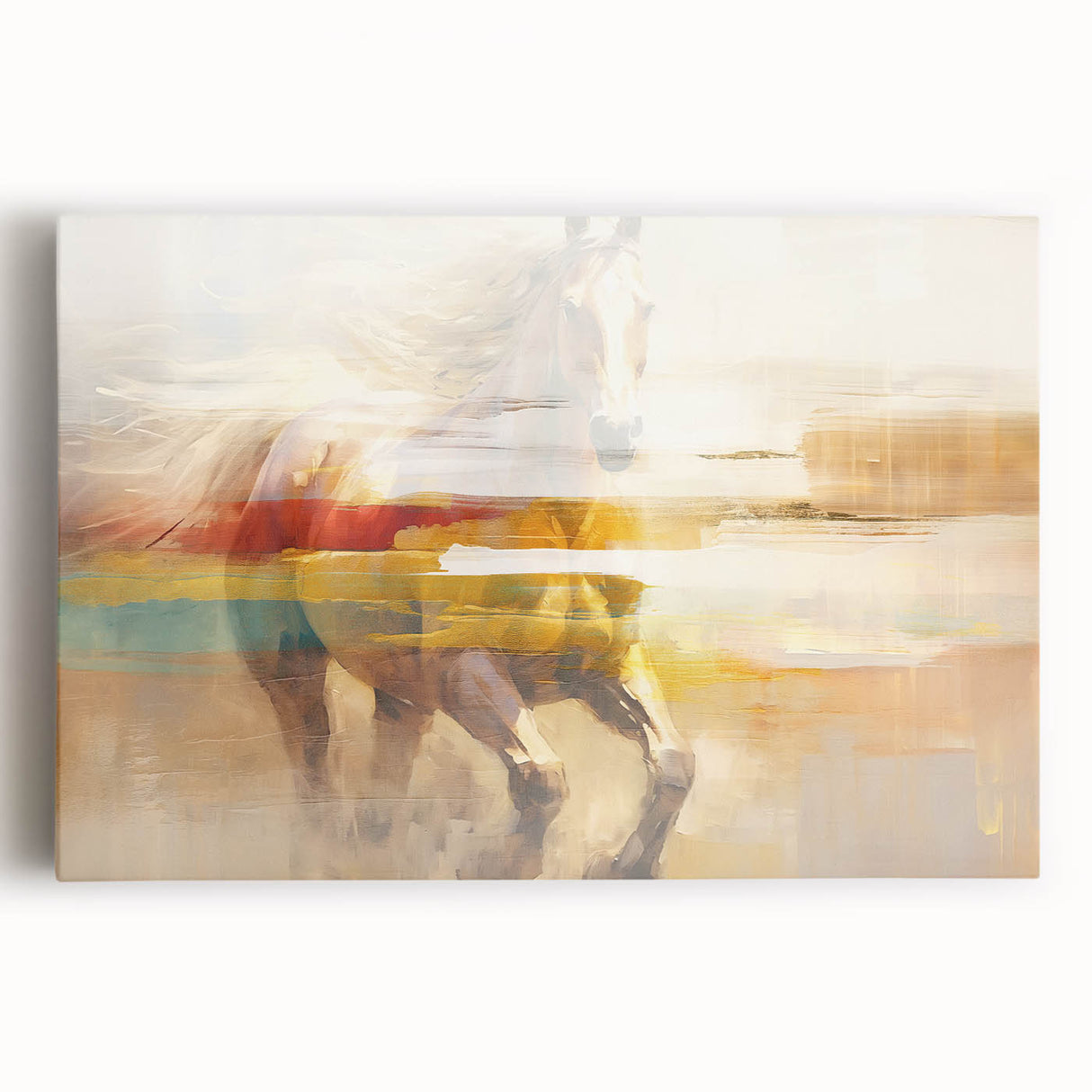 Abstract canvas wall art showcasing a vibrant composition of colorful strokes and lines, perfect for modern home decor and artistic expression.