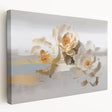 Abstract wall art featuring colorful strokes and lines on stretched canvas, showcasing a modern design in a side view, ideal for contemporary decor.