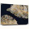 Acrylic wall art featuring a modern abstract design with colorful strokes and lines, displayed in a side view with pins for easy hanging. Perfect for contemporary decor.