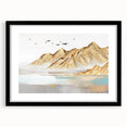 Abstract wall art print showcasing a modern design of colorful strokes and lines, elegantly framed with a black mat for stylish home decor.
