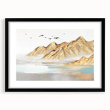 Abstract wall art print showcasing a modern design of colorful strokes and lines, elegantly framed with a black mat for stylish home decor.