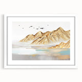 Abstract wall art design featuring colorful strokes and lines in a white frame with a mat, perfect for modern home decor.