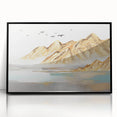 Framed abstract wall art showcasing a vibrant strokes and lines design in bold colors, featuring a sleek black frame for modern decor.