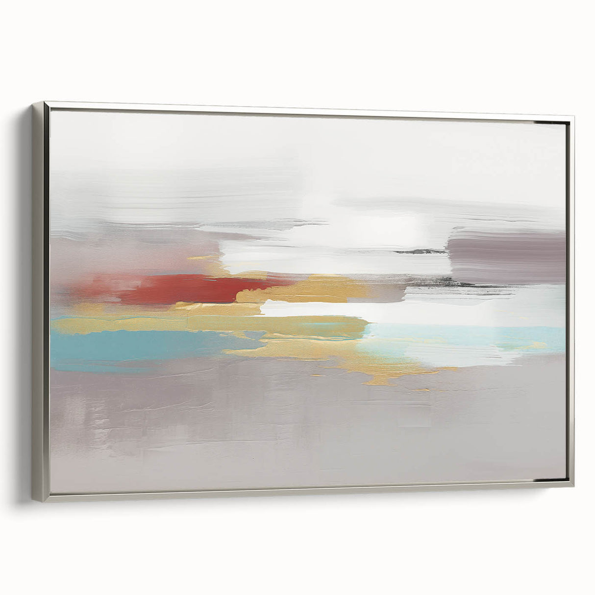 Framed abstract wall art showcasing dynamic strokes and lines in silver tones, set against a sleek backdrop for modern decor.