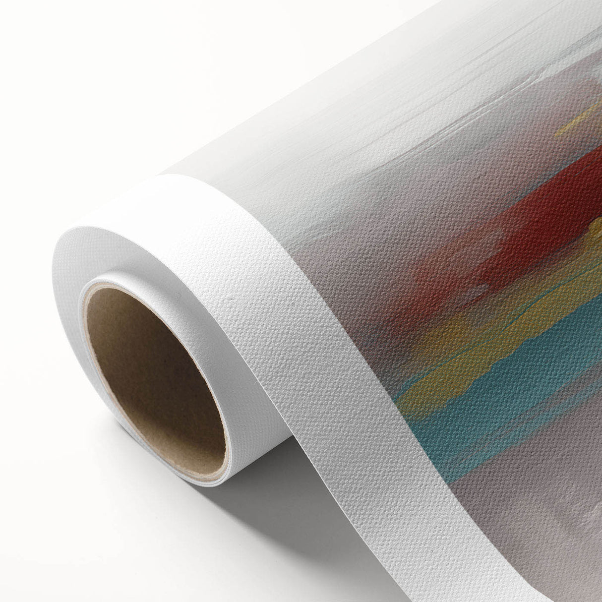 Abstract wall art featuring colorful strokes and lines in a dynamic design, perfect for modern decor. Rolled canvas print ready for framing.