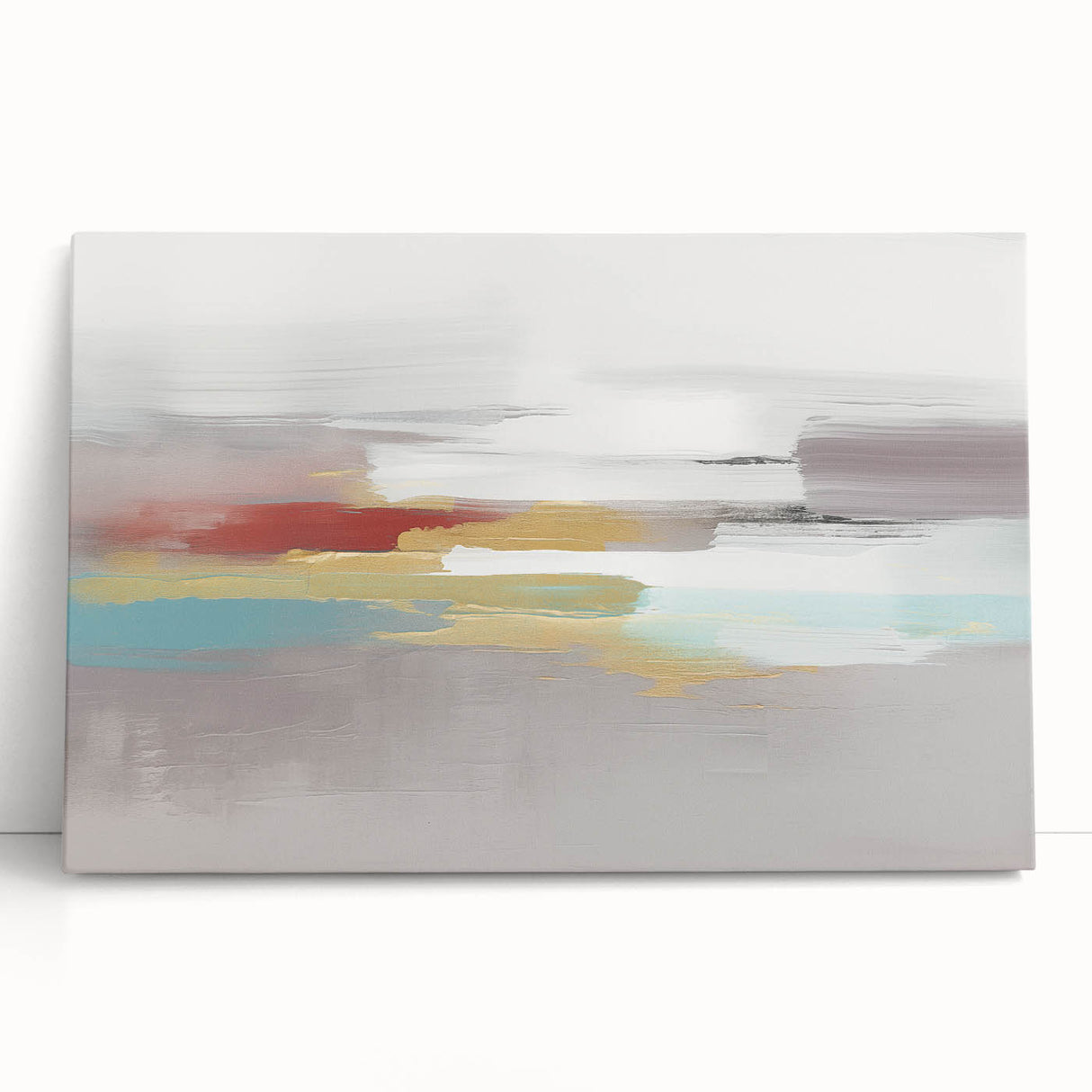 Abstract wall art showcasing vibrant strokes and lines in a modern design, perfect for contemporary decor, displayed on a stretched canvas.