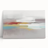 Abstract wall art showcasing vibrant strokes and lines in a modern design, perfect for contemporary decor, displayed on a stretched canvas.