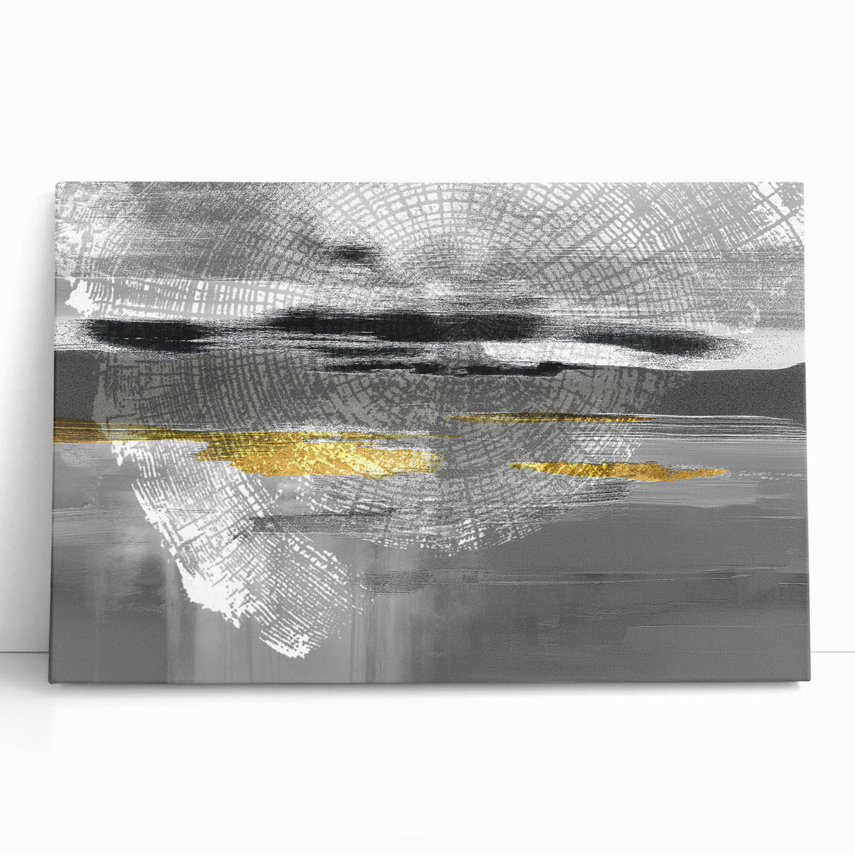 Abstract wall art featuring vibrant strokes and lines in a dynamic blend of colors, ideal for modern decor, showcased on stretched canvas.