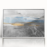 Framed abstract wall art featuring colorful strokes and lines in a modern design, set against a white background, perfect for contemporary decor.