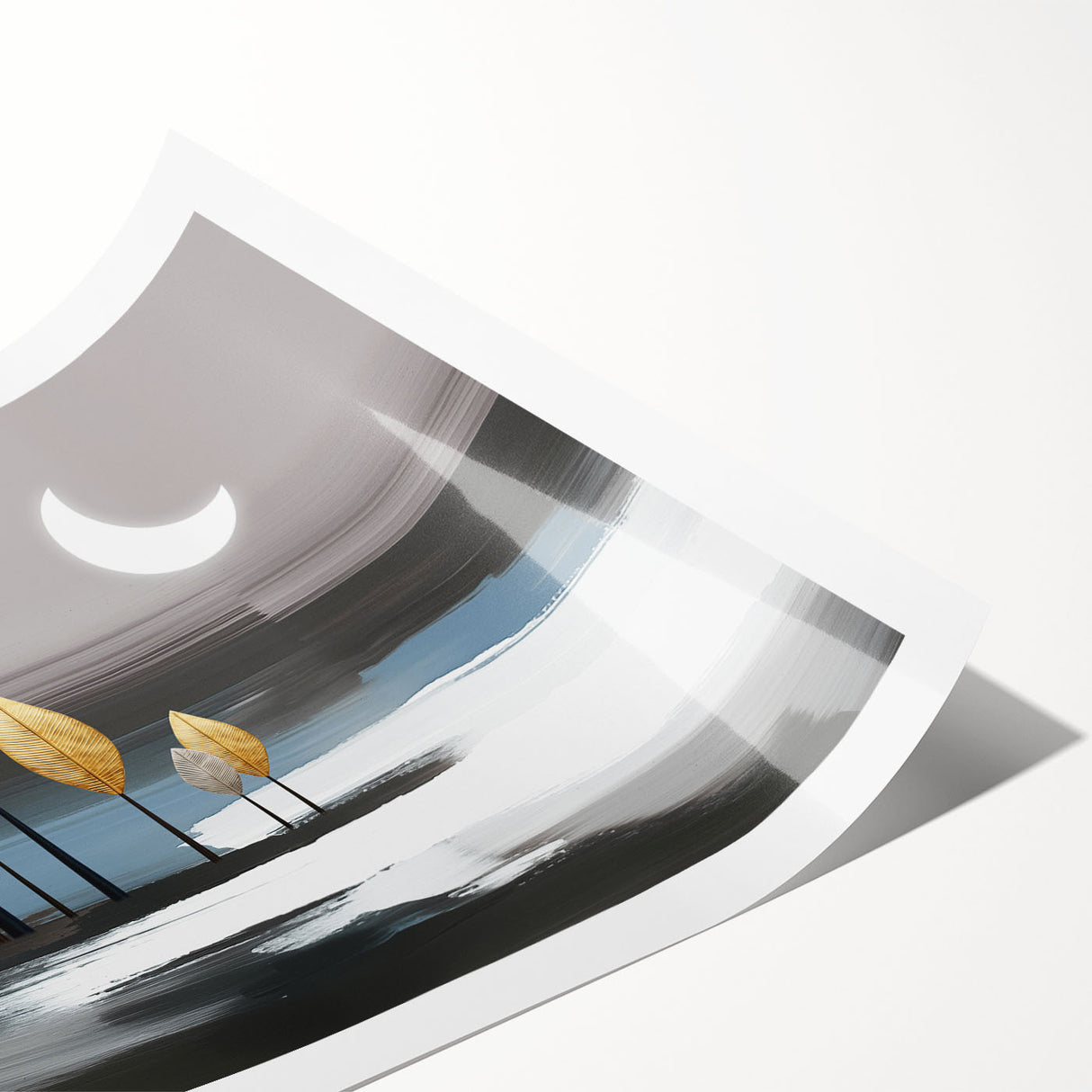 Abstract wall art print featuring dynamic strokes and lines in vibrant colors, perfect for modern home decor or creative spaces.