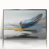 Framed wall art showcasing an abstract design with silver strokes and lines, set against a neutral background, ideal for modern decor.