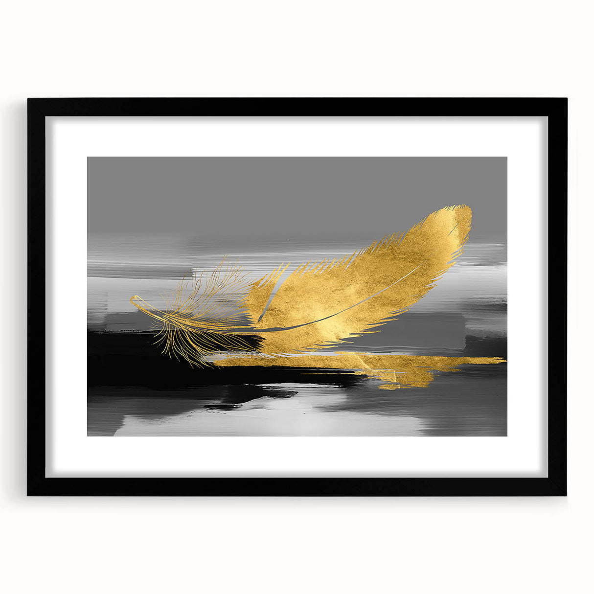 Framed abstract wall art showcasing dynamic strokes and lines in black and white, perfect for modern home decor or office ambiance.