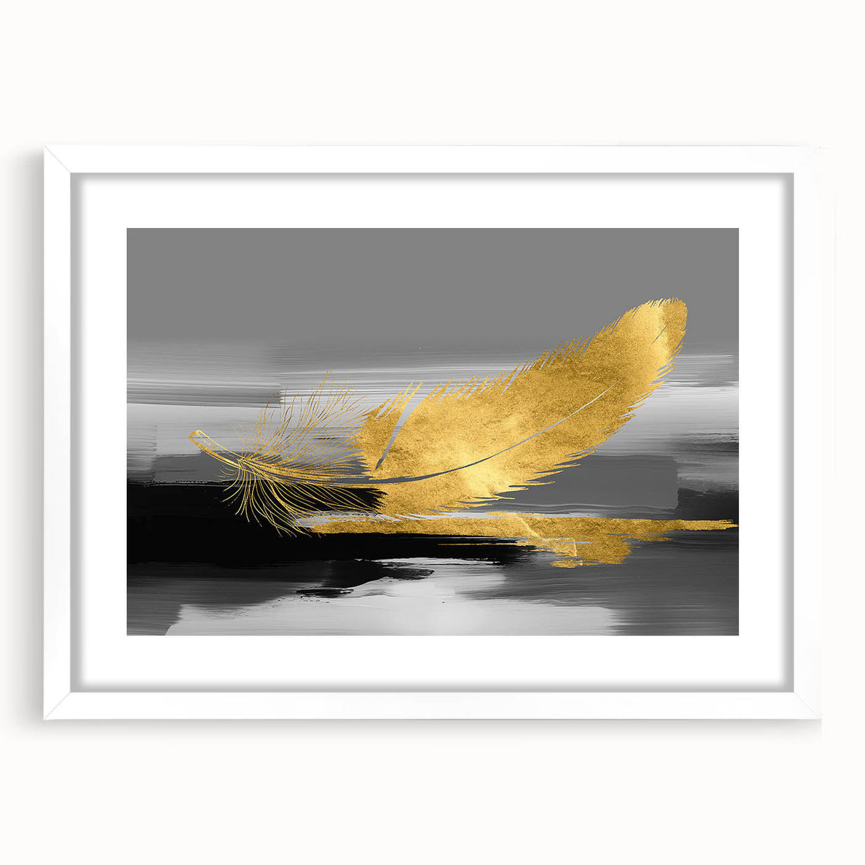 Abstract wall art featuring vibrant strokes and lines in various colors, framed with a white mat, perfect for modern home decor.